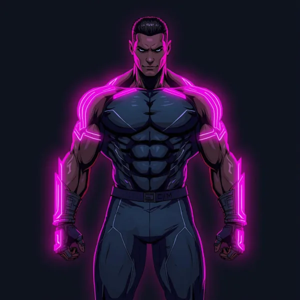 Neon tier — GUY portrait.